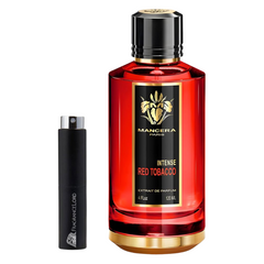 Red Mancera Paris Intense Red Tobacco perfume bottle with black cap on a white background