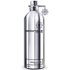 Photograph of Montale Paris Vanilla Cake eau de parfum in a shiny silver metallic bottle with Montale Paris branding and a distinctive star charm displaying ML initials