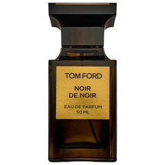 Tom Ford Noir de Noir Eau de Parfum 50 ML perfume bottle featuring dark amber glass, a black ribbed cap, and a gold label with black lettering