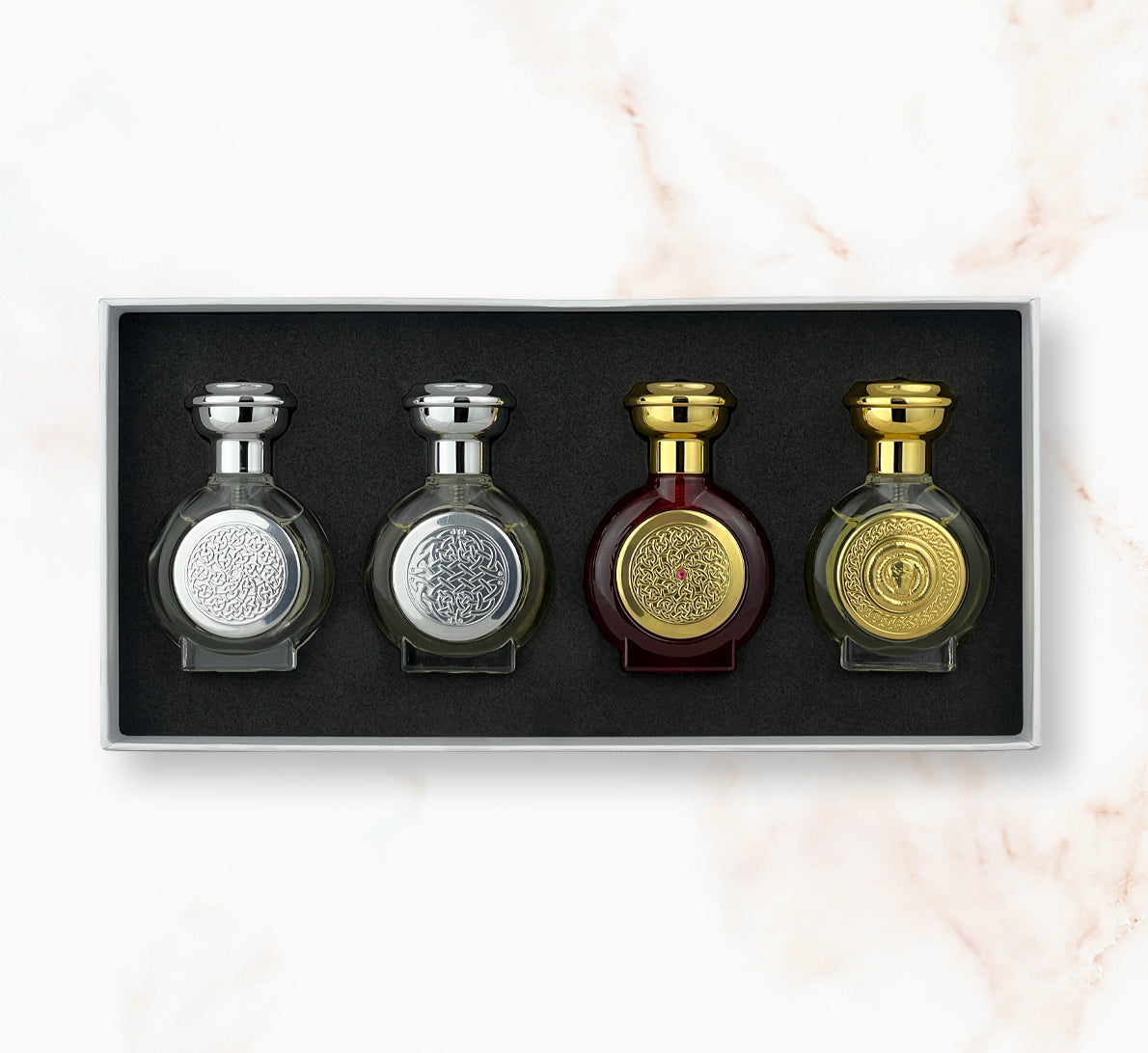 Boadicea The Victorious Leather Gift Set 4x10ml Travel Spray | Fragrancelord.com
