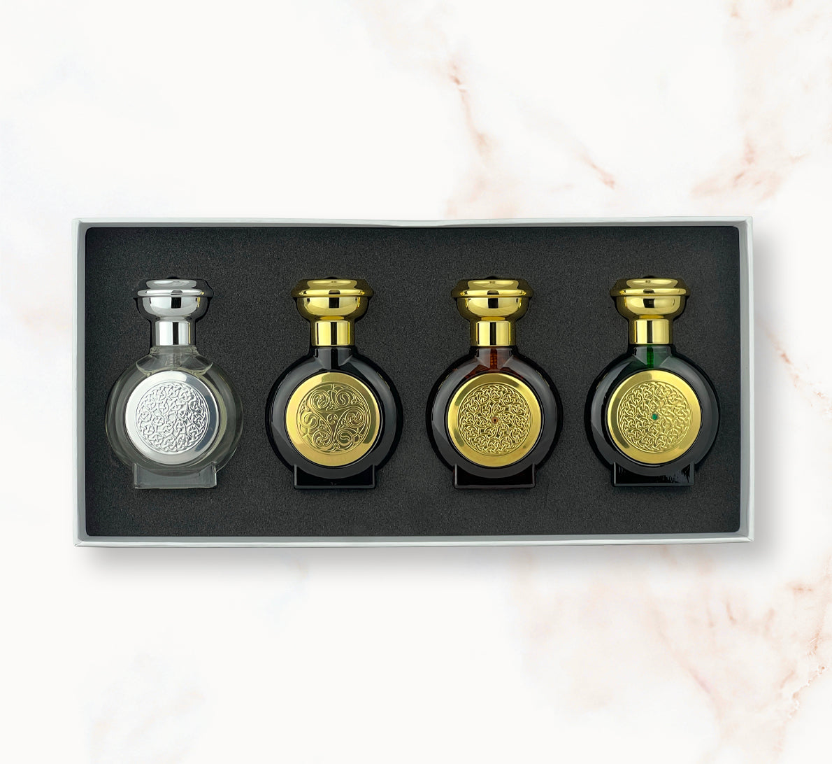 Boadicea The Victorious Woody Gift Set 4x10ml Travel Spray | Fragrancelord.com