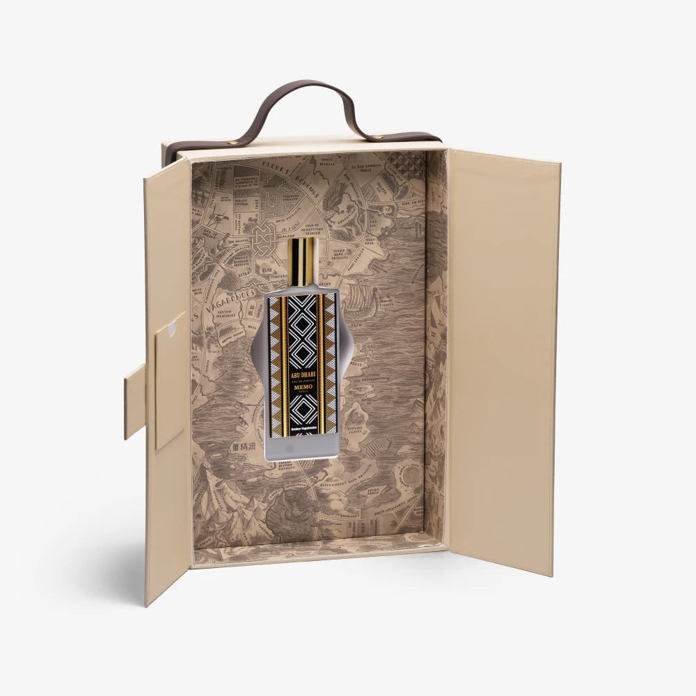 Memo Paris Abu Dhabi 75ml bottle with Al-Sadu pattern packaging | Fragrancelord.com